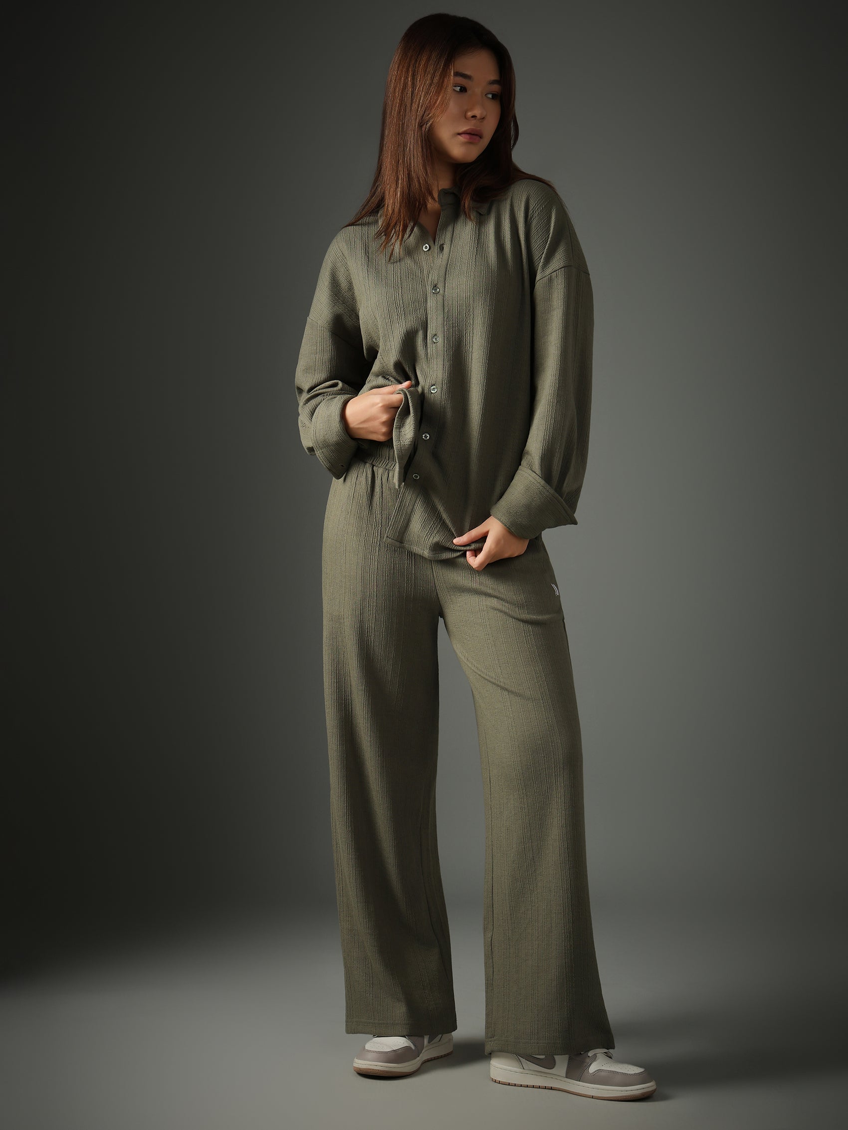 Chapter2Drip Cross Knit Olive set