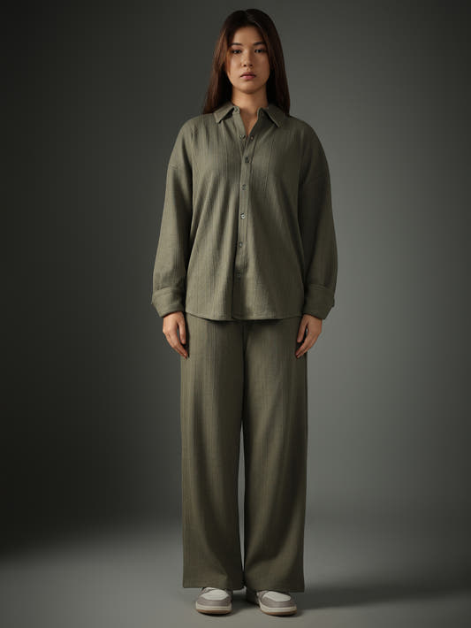 Chapter2Drip Cross Knit Olive set — view 2