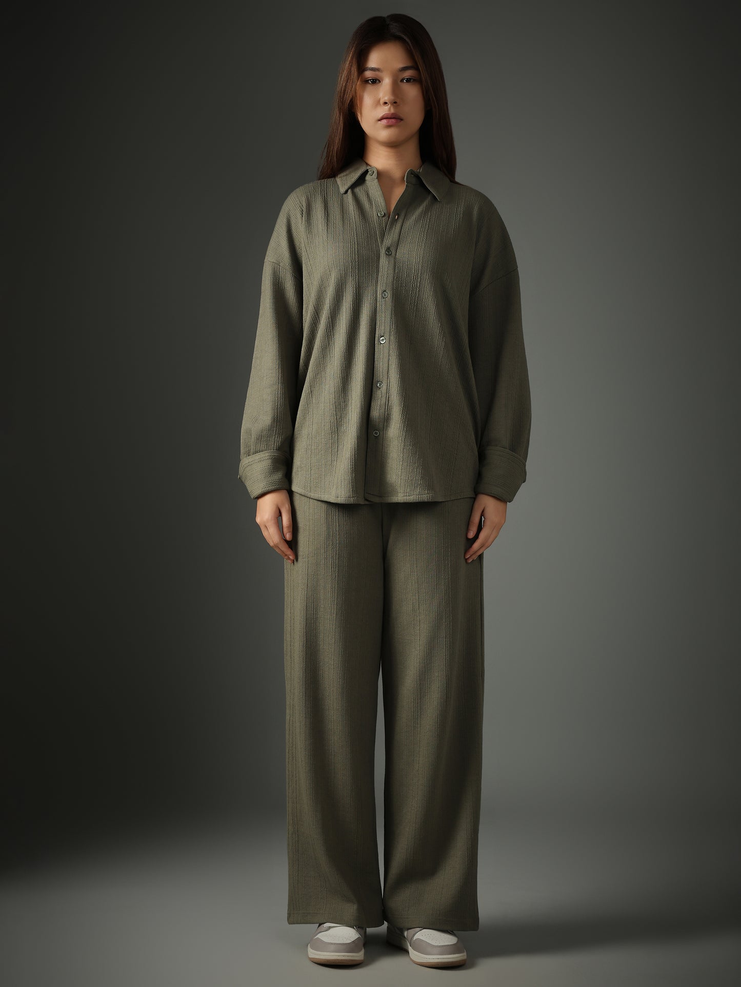 Cross Knit Olive Set