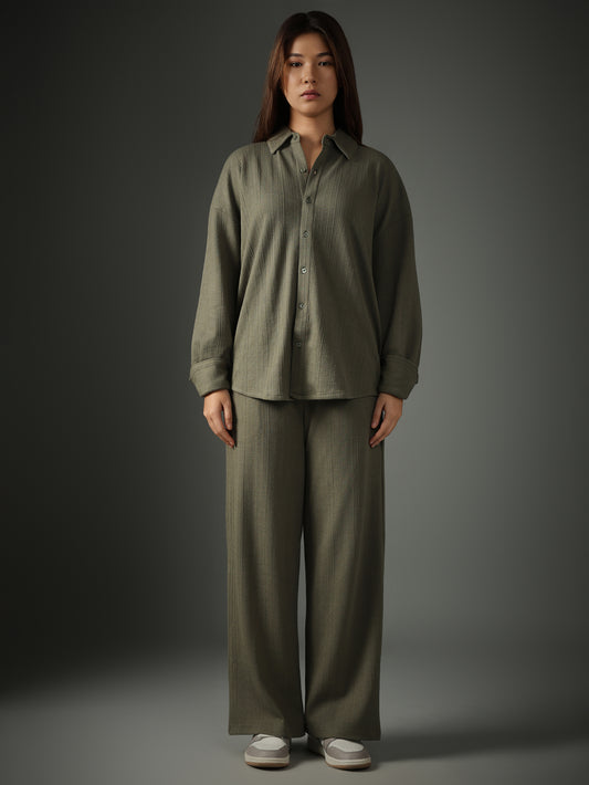 Chapter2Drip Cross Knit Olive set — view 2