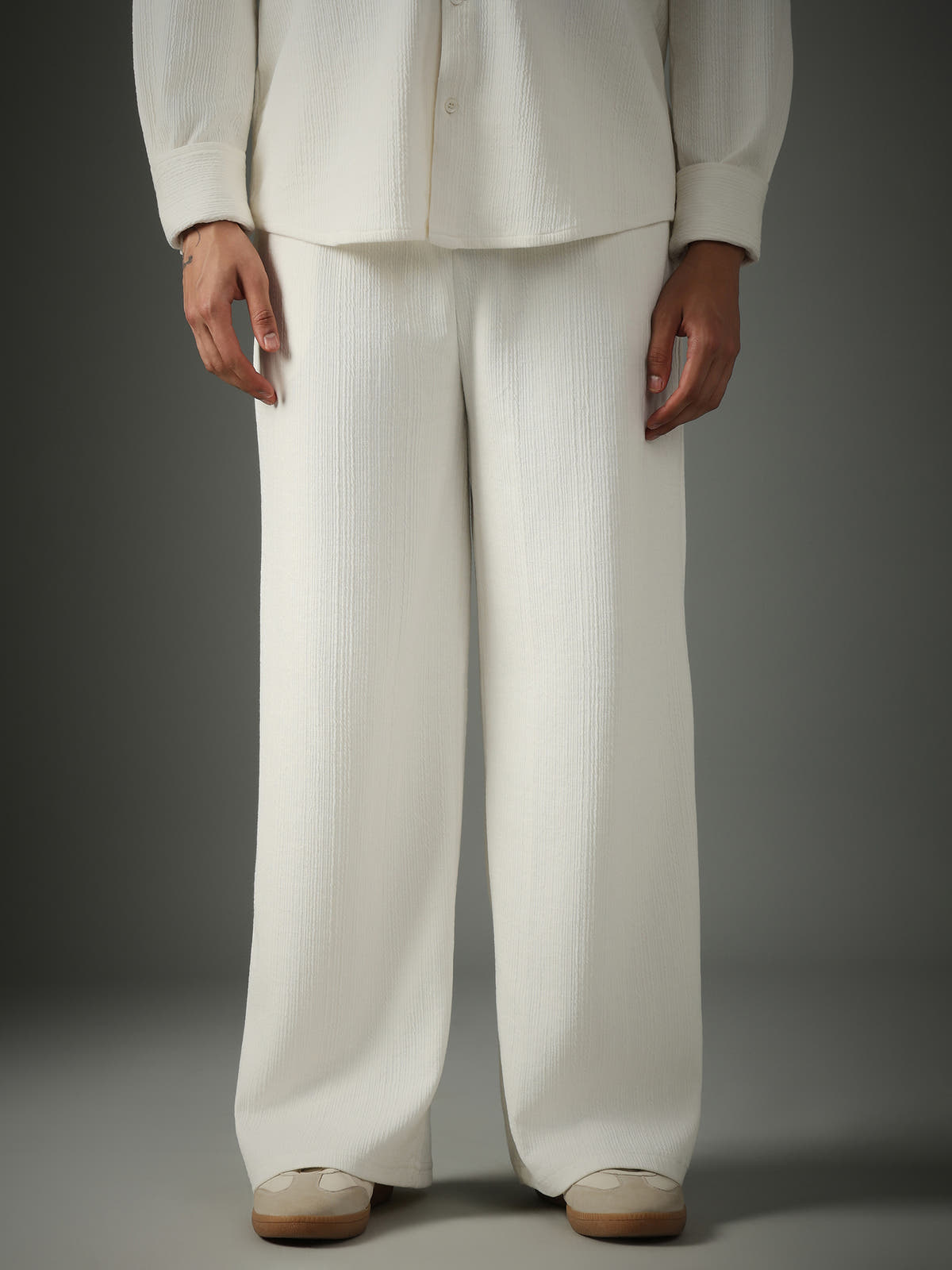 Chapter2Drip Crossknit White pants