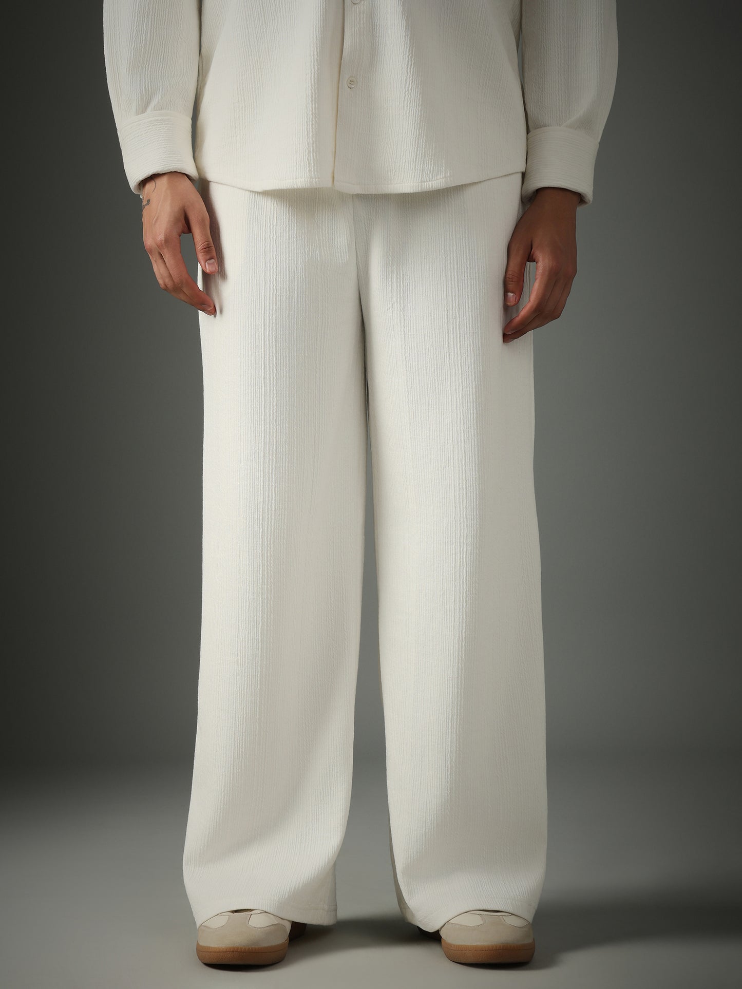 Chapter2Drip Crossknit White pants