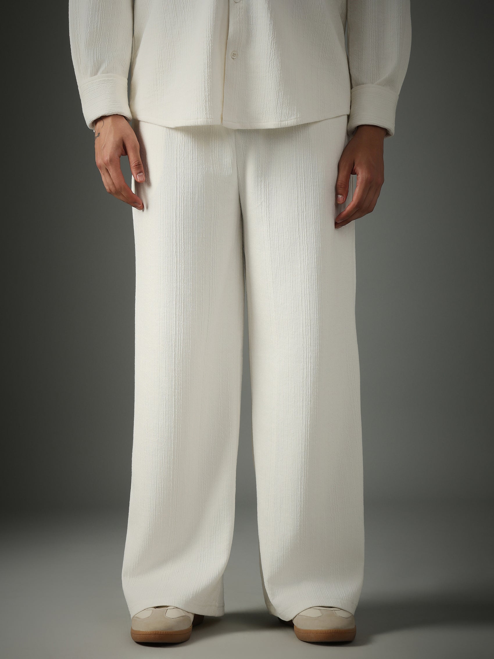 Chapter2Drip Crossknit White pants