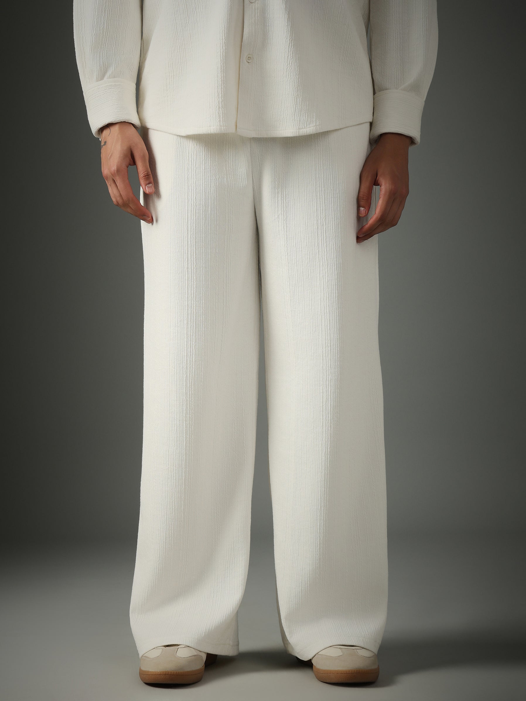 Chapter2Drip Crossknit White pants