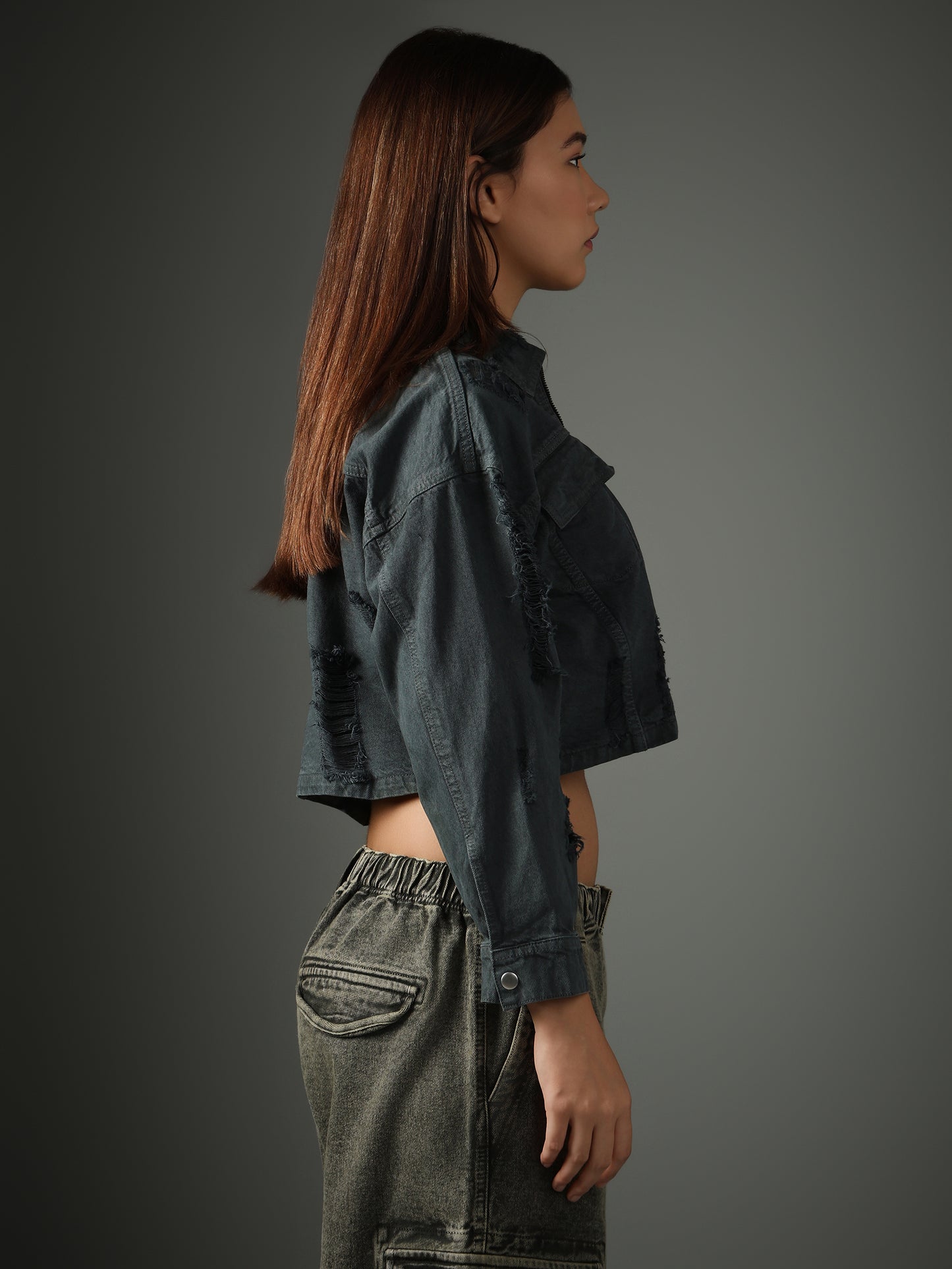 Olive Cropped Jacket