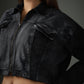 Acid Wash Blue-Grey Cropped Jacket