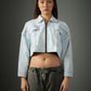 LIGHT BLUE CROPPED  JACKET