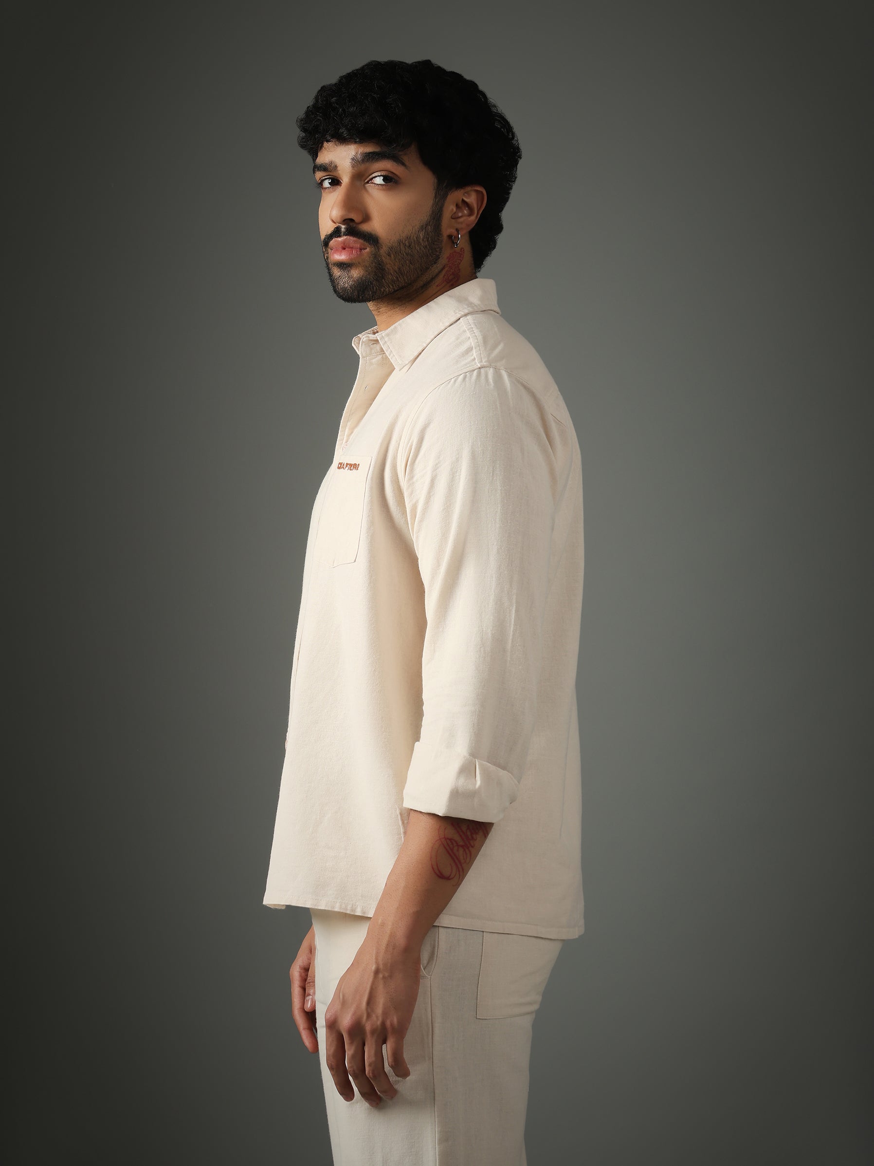 Off-White Linen-Cotton Shirt