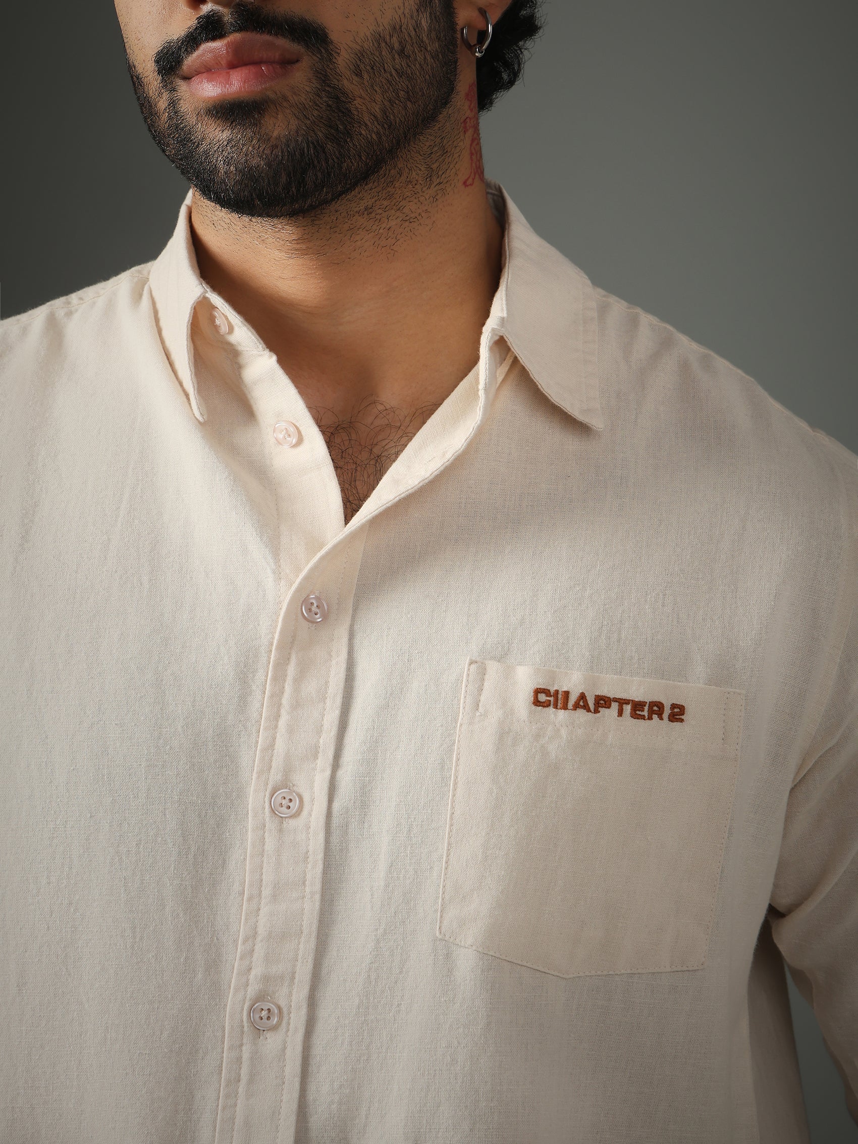 Off-White Linen-Cotton Shirt