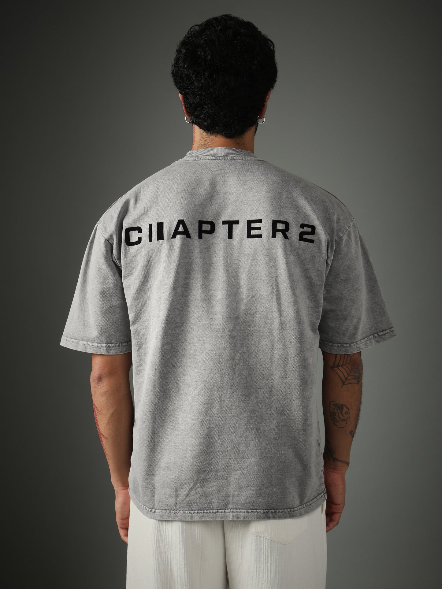 Flock Washed Light Grey Tshirt