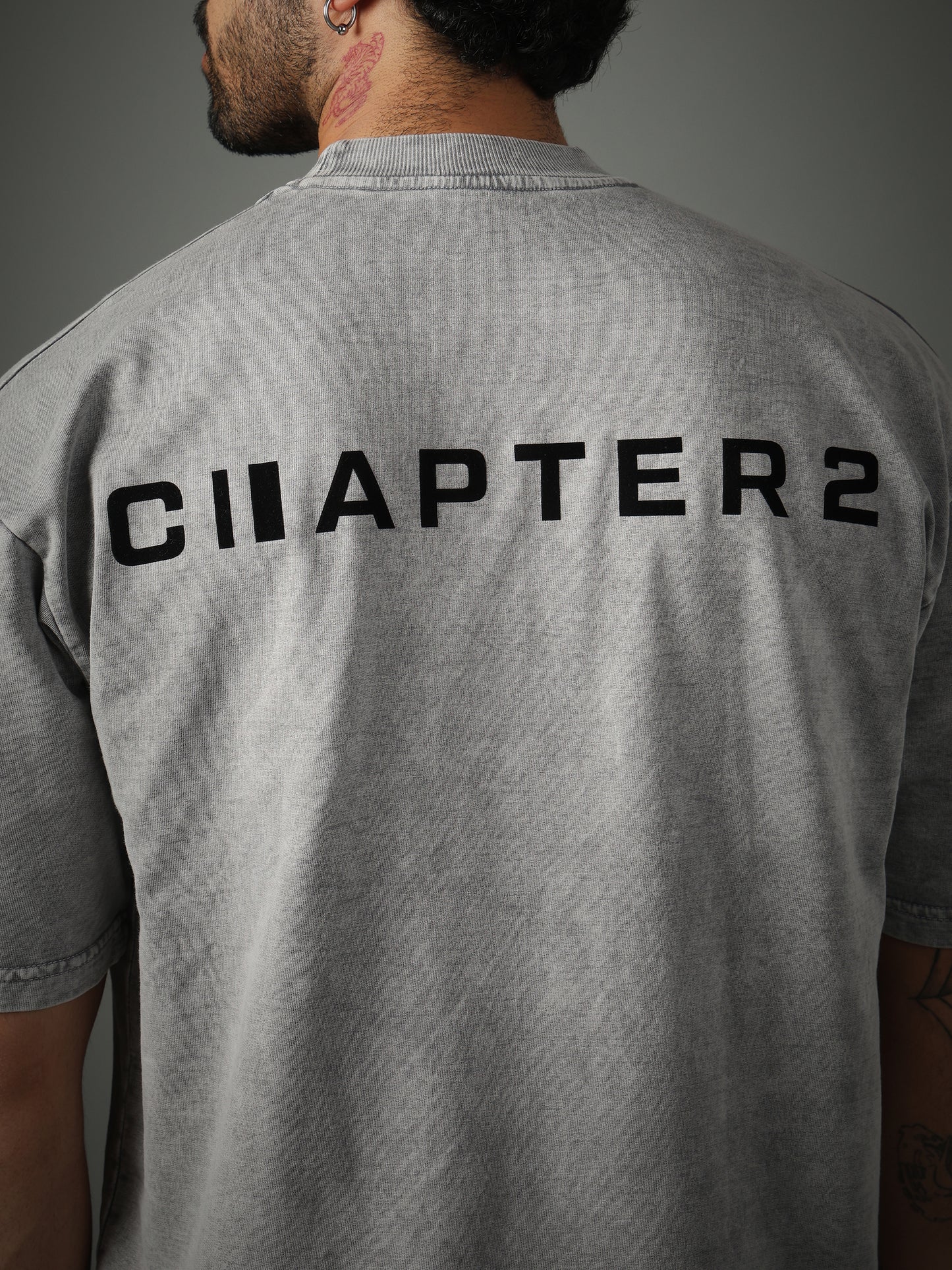 Flock Washed Light Grey Tshirt