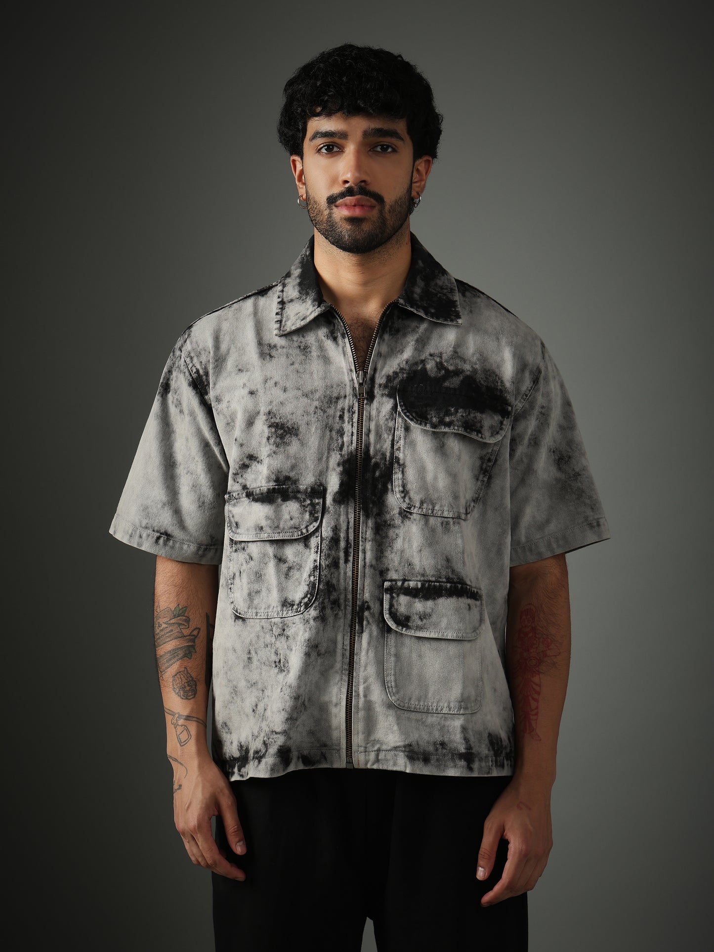 Chapter2Drip Acid Wash zipper shirt — view 3