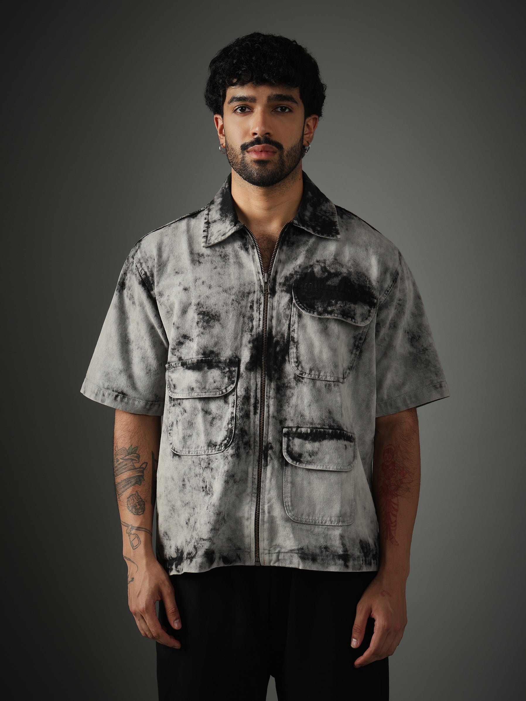 Chapter2Drip Acid Wash zipper shirt — view 3