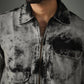 Chapter2Drip Acid Wash zipper shirt