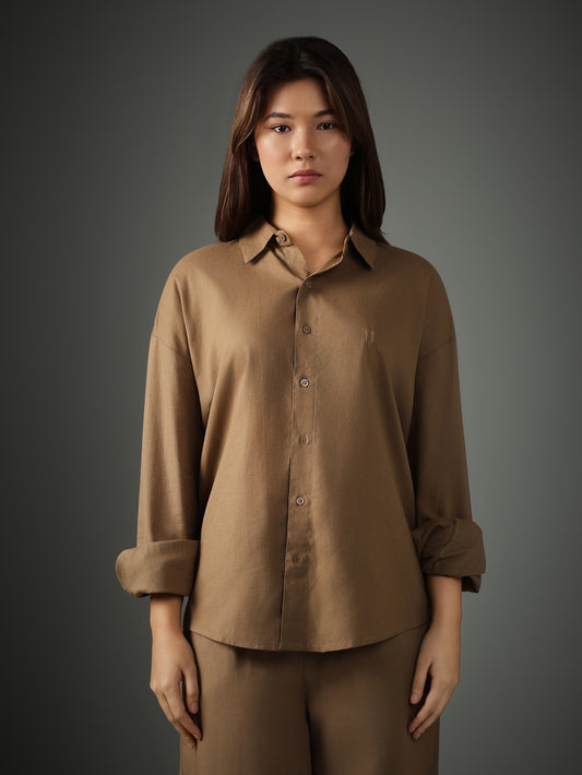 Chapter2Drip Mocha Brew linen shirt — view 2