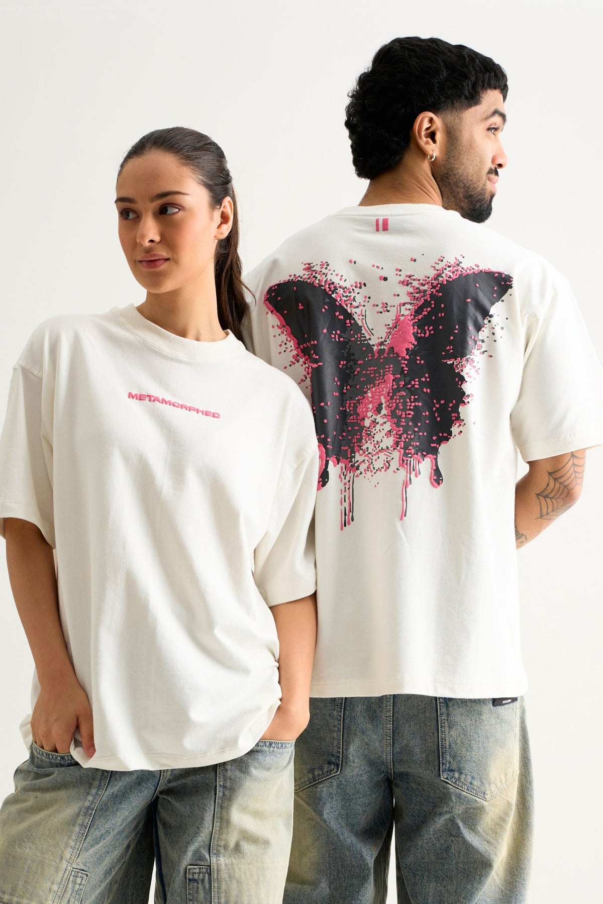 WHITE METAMORPHED BUTTERFLY T-SHIRT
