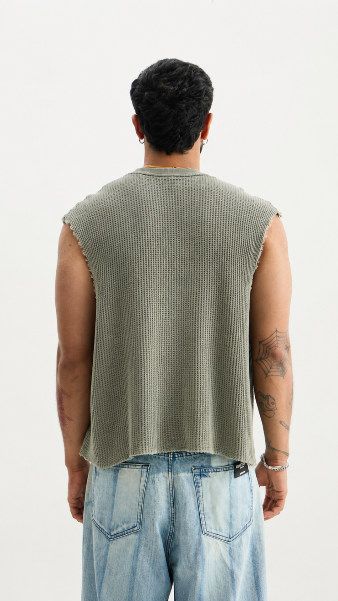 Olive Wash Waffle Vest