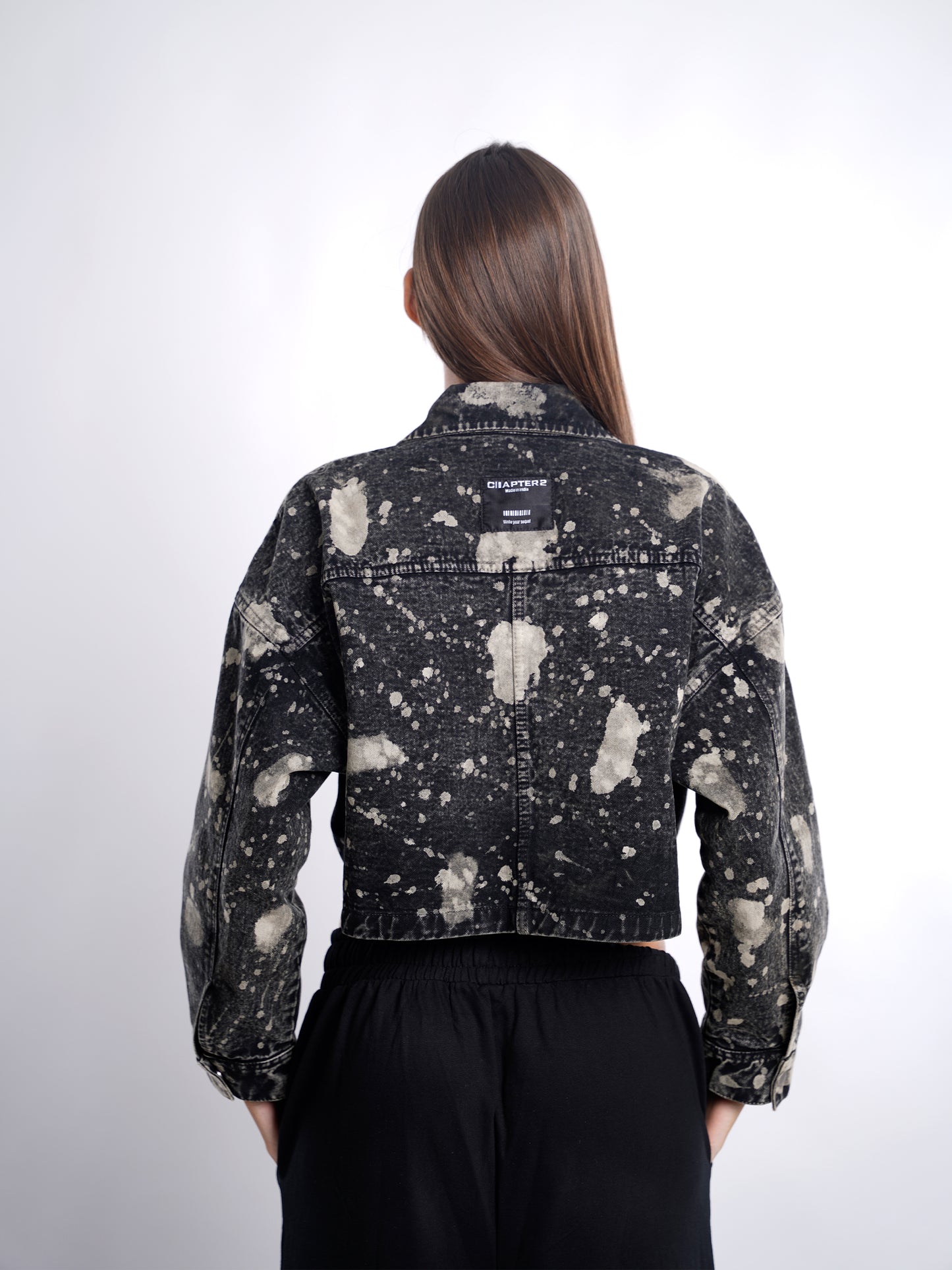 Black Hypo Denim Cropped Jacket