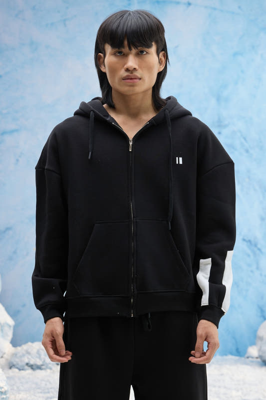 Black Everyday Zipper Hoodie