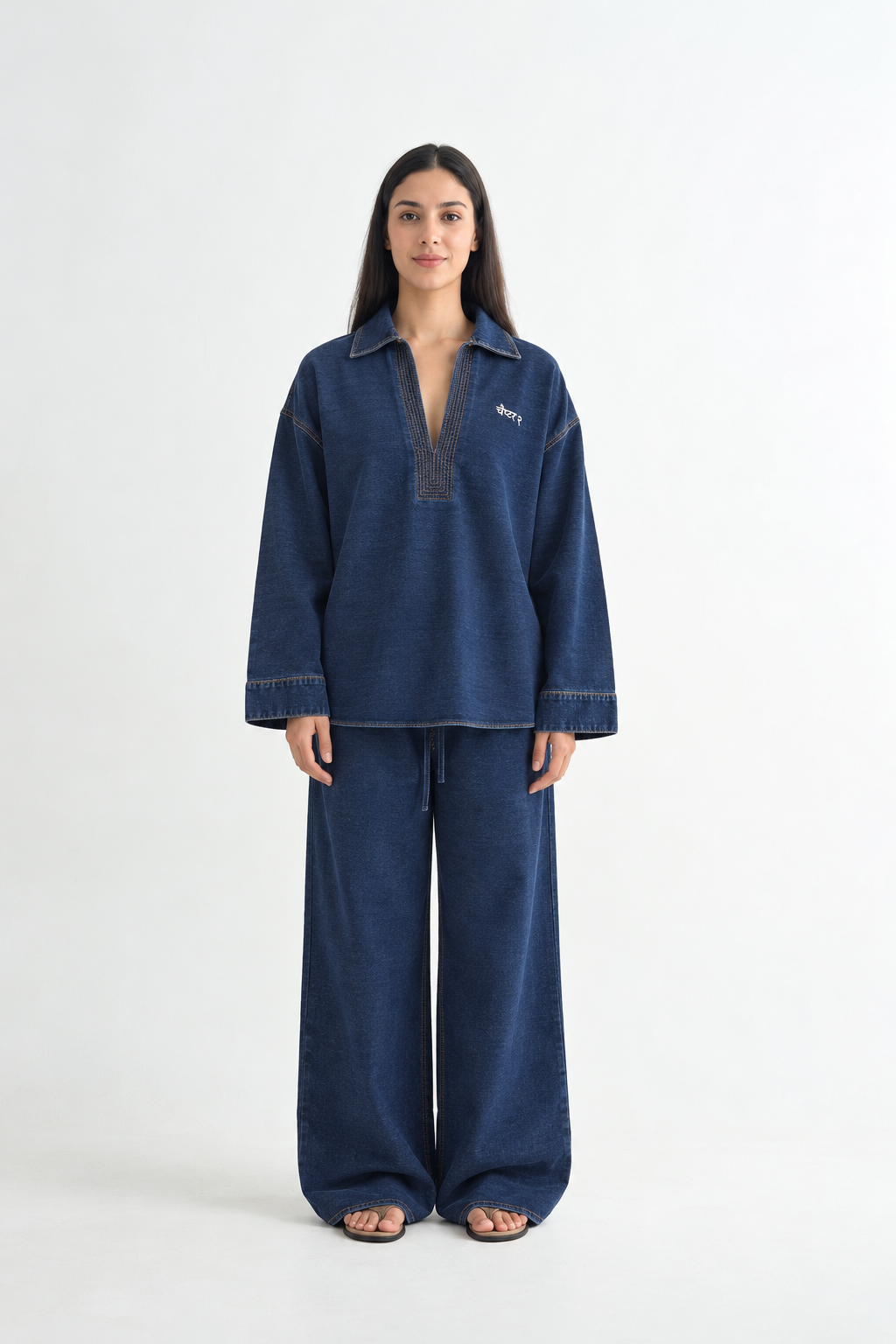 Indigo Denim Kurta Set