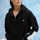 Black Everyday Zipper Hoodie