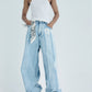 Light Blue Brushed Baggy jeans