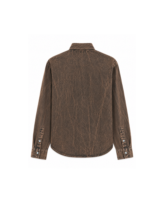Washed Past Brown Linen Shirt