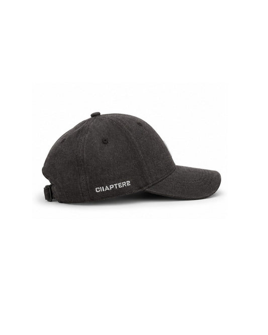 Black wash denim cap