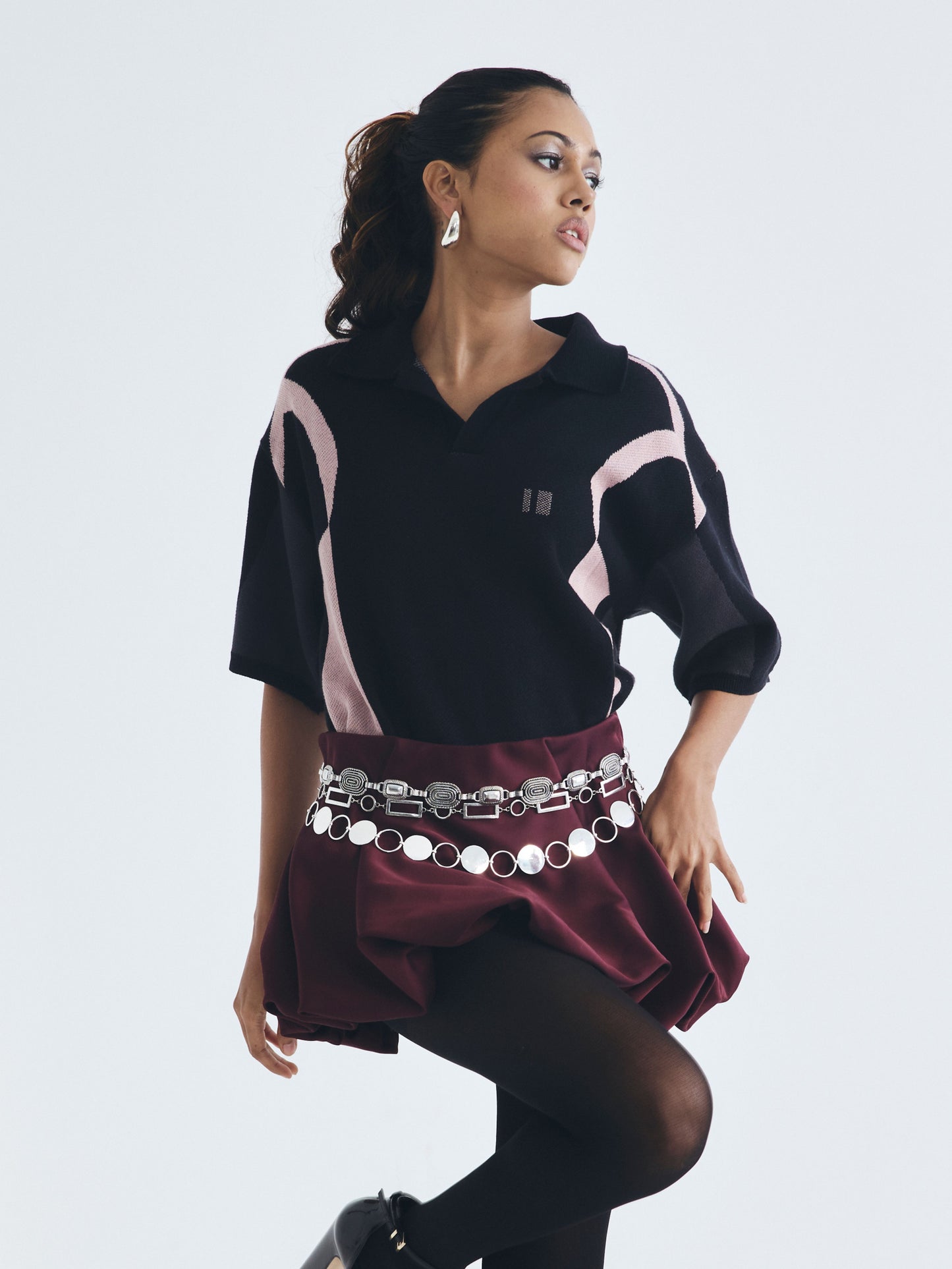 Black Knit Polo