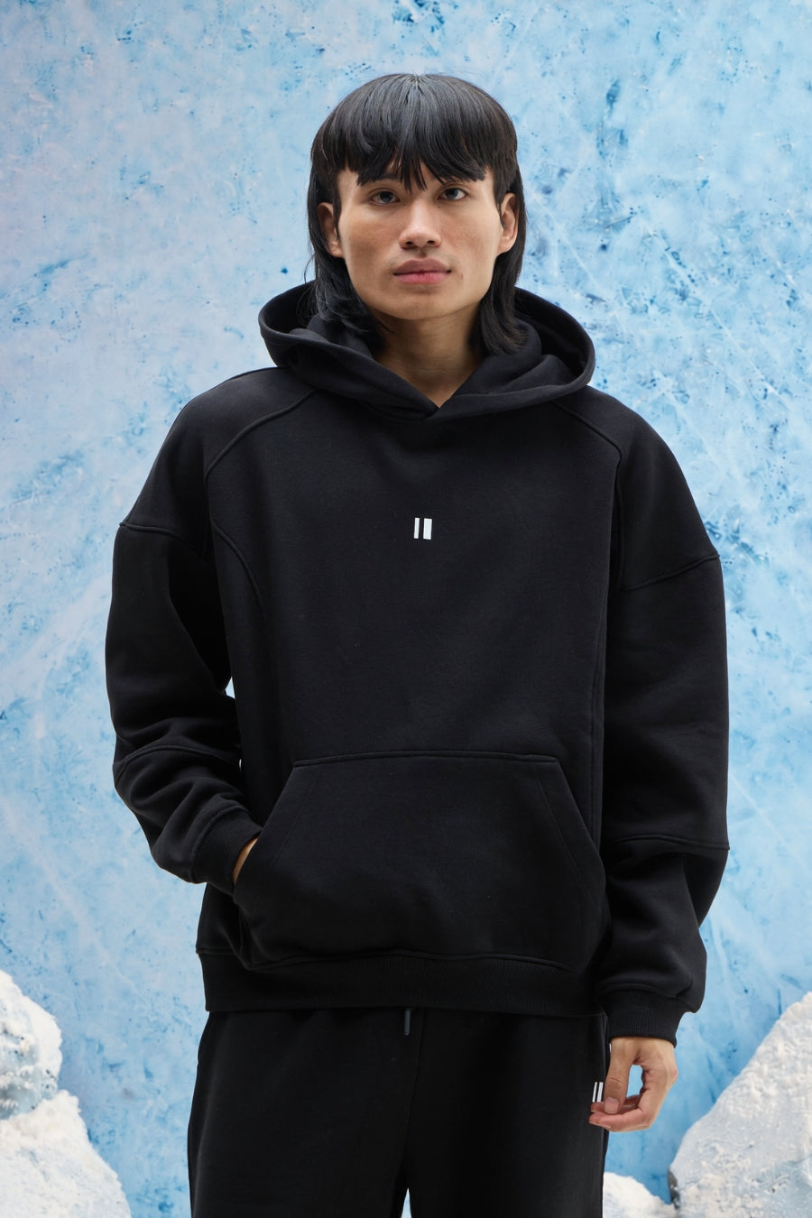 Black Panel Hoodie
