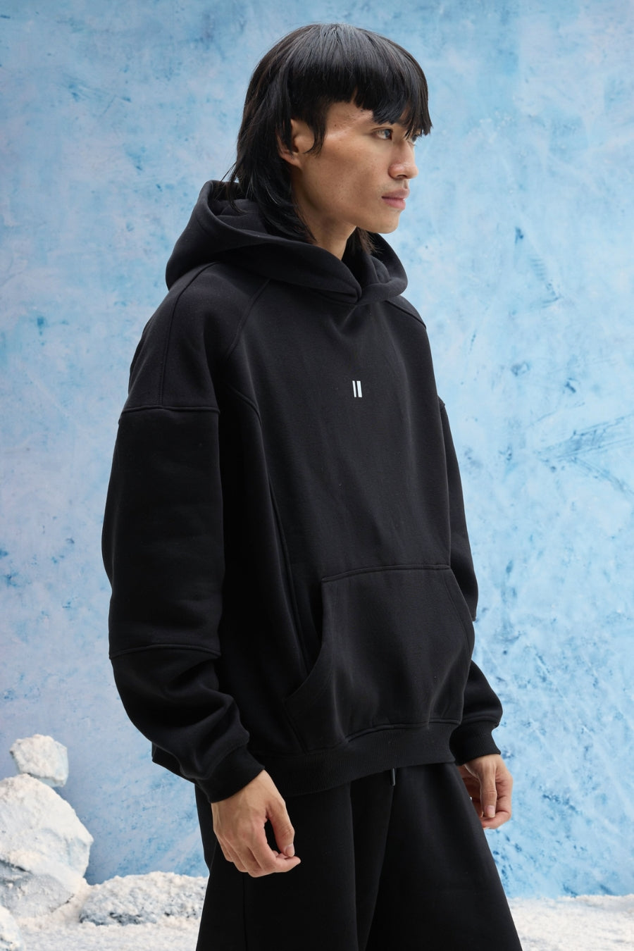 Black Panel Hoodie
