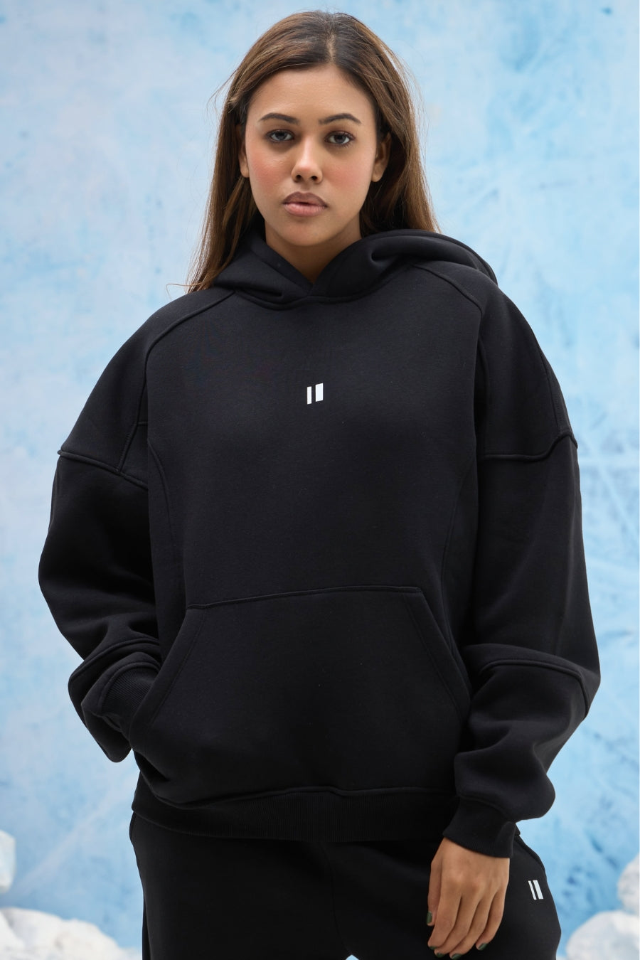 Black Panel Hoodie