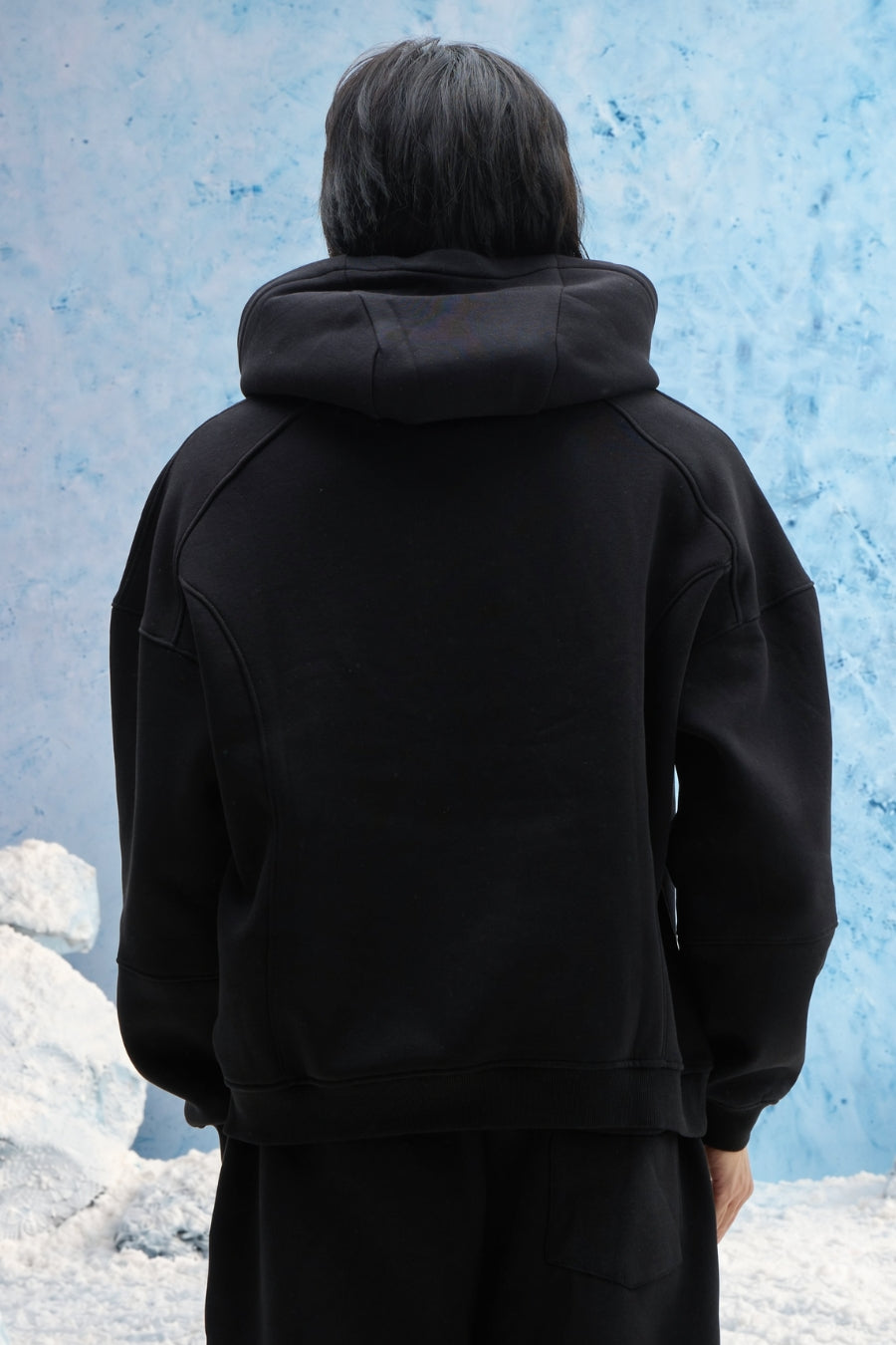 Black Panel Hoodie