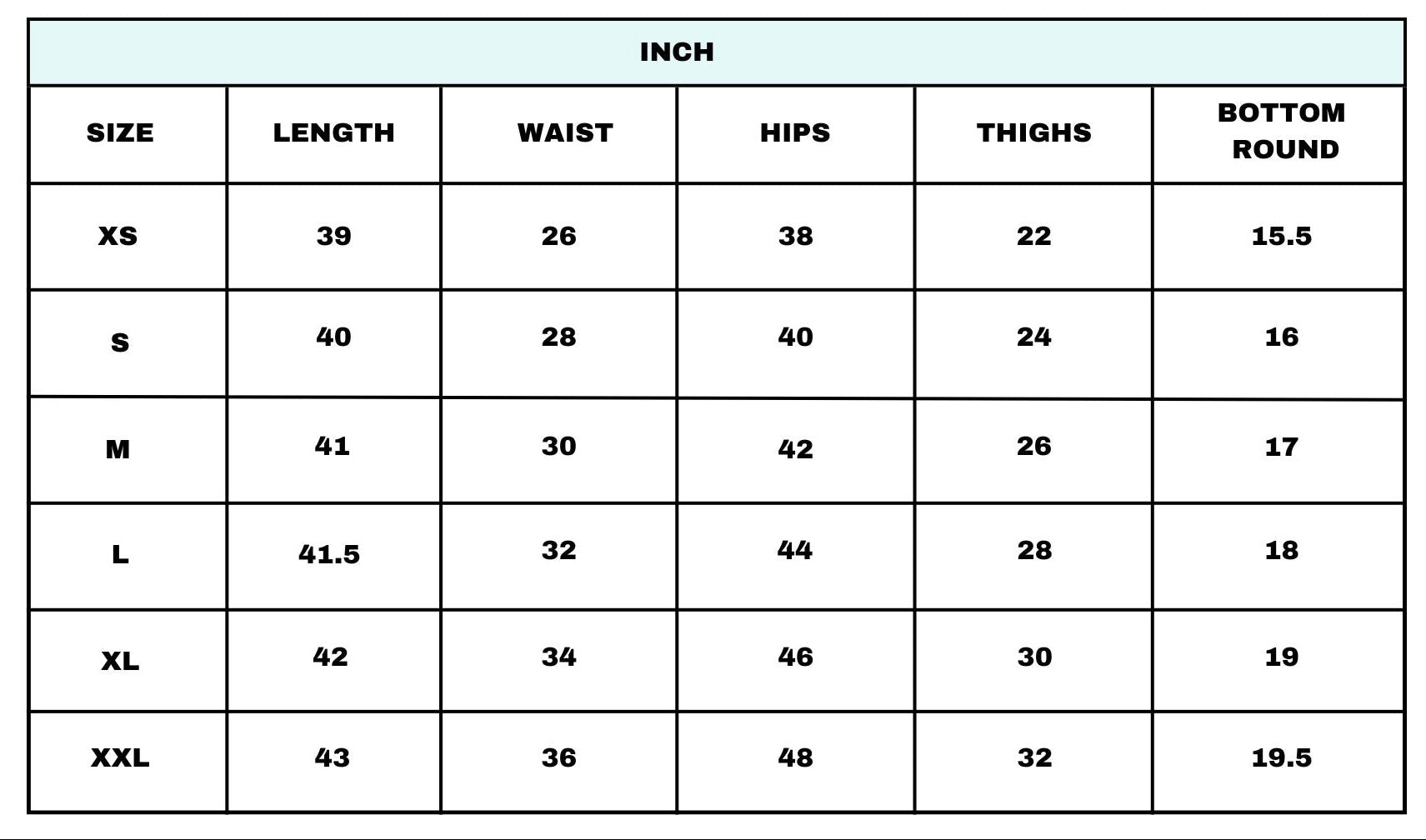 Size chart