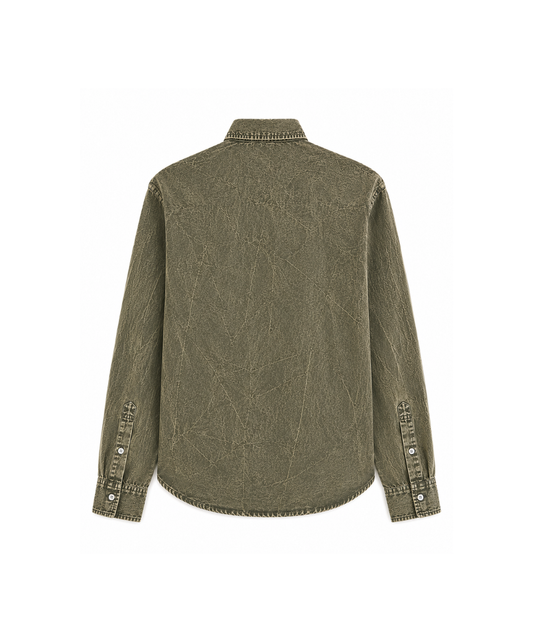 Washed Past Olive Linen Shirt