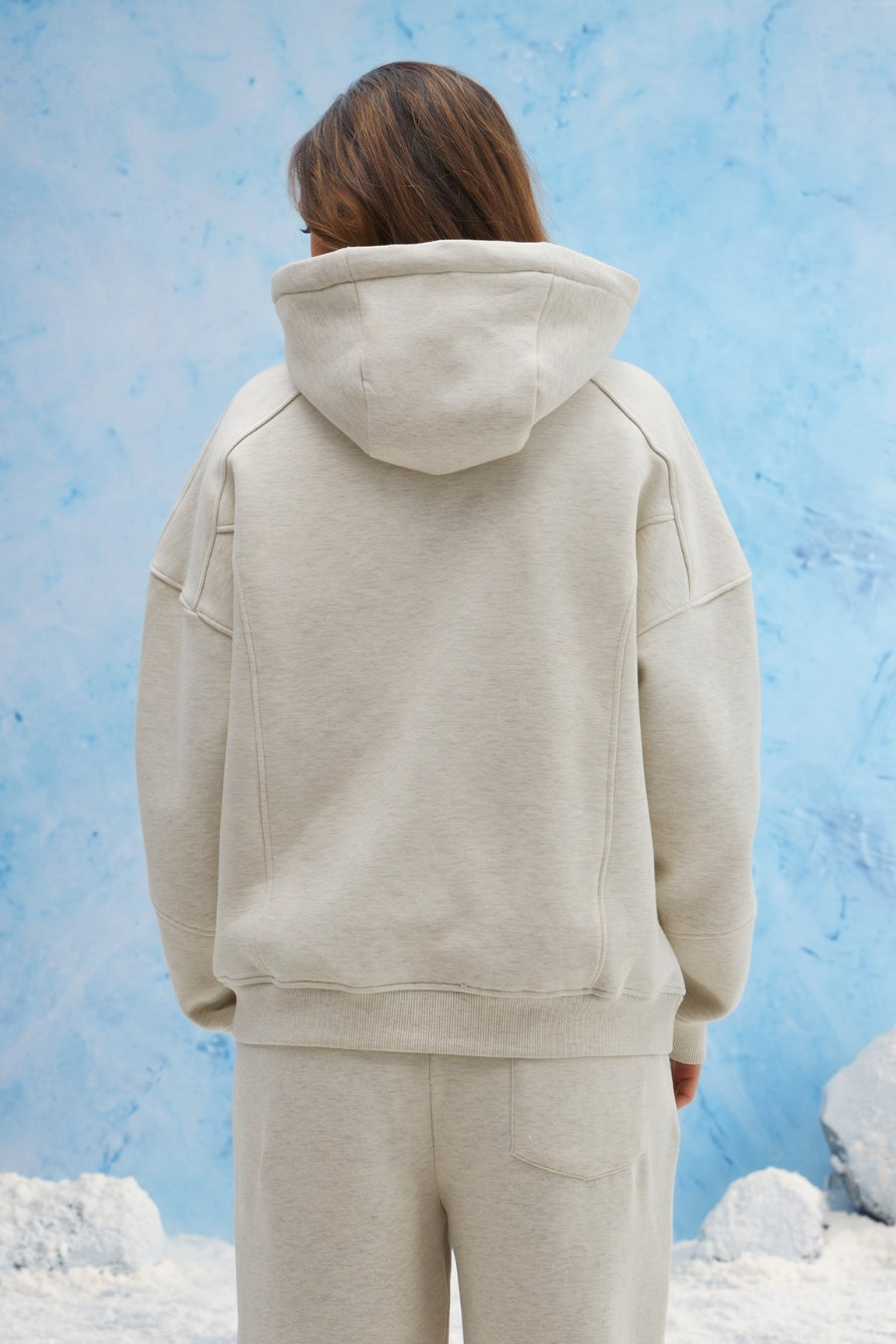 White Melange Hoodie