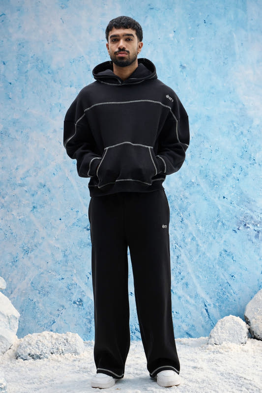 Black Contrast Stitch Set
