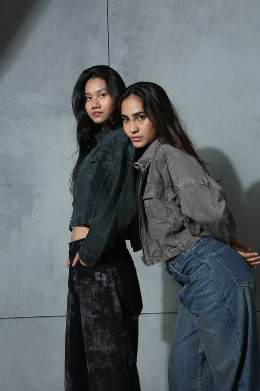 Chapter2Drip cropped jacket pack of 2 — Lilac & Olive — view 2