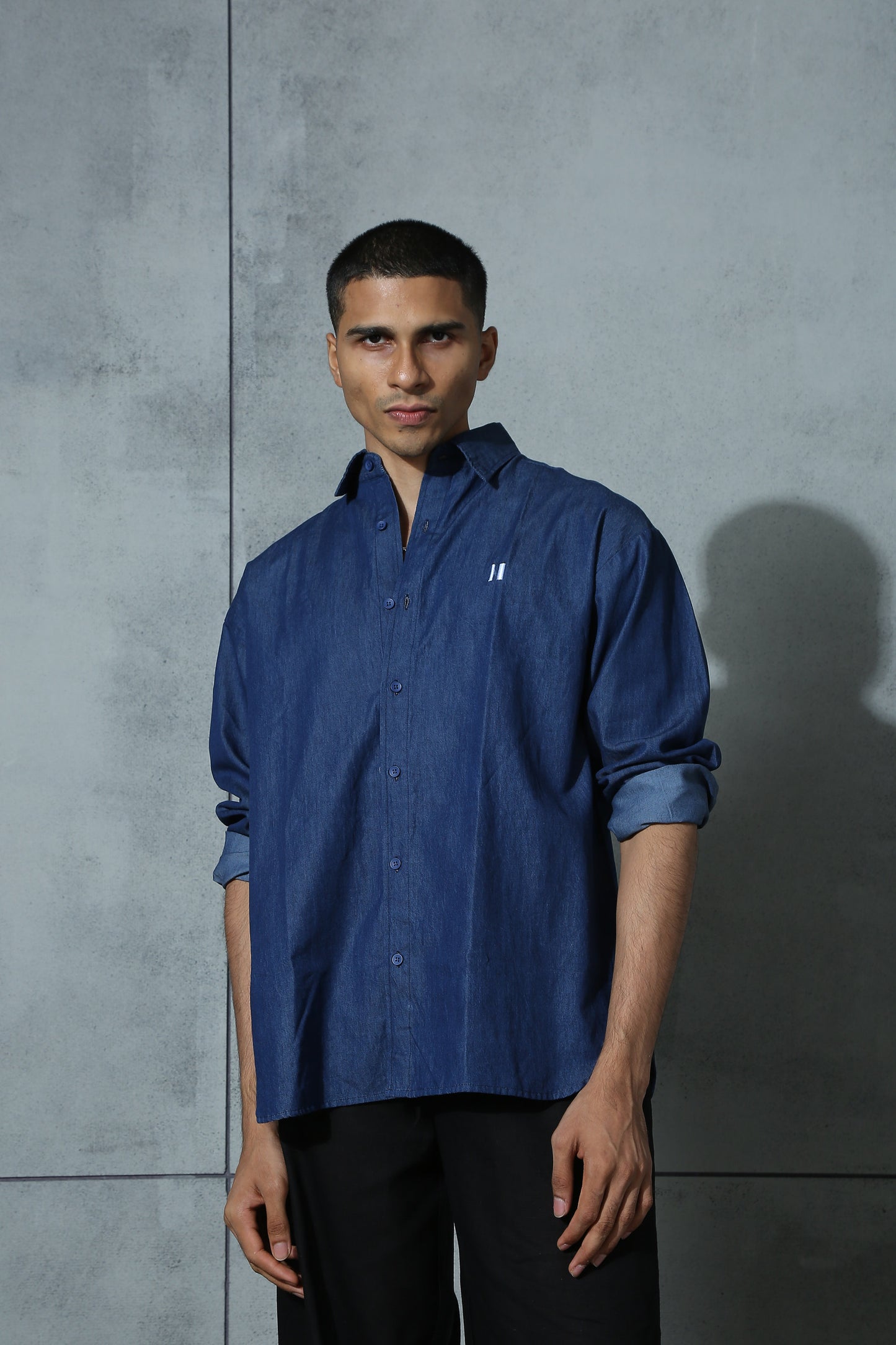 Monday Blues: Dark Sea Shirt & Charcoal Washed T-shirt- Pack of 2
