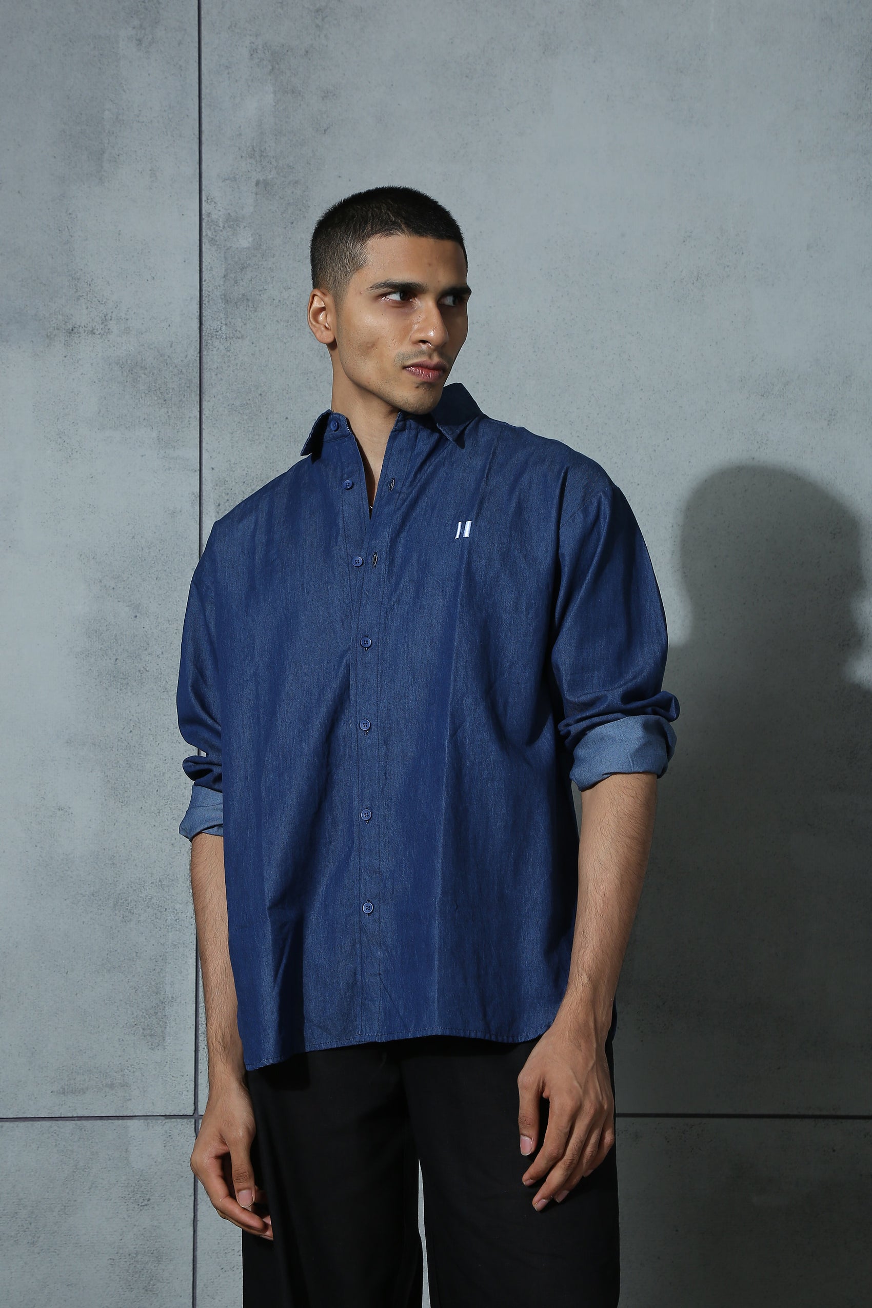 Monday Blues: Dark Sea Shirt & Charcoal Washed T-shirt- Pack of 2