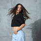 Chapter2Drip Black cropped tee — view 2