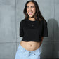 Chapter2Drip Black cropped tee