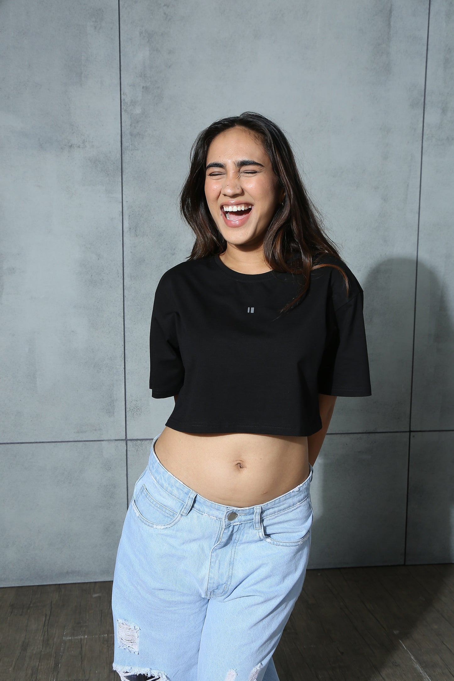 Chapter2Drip Black cropped tee
