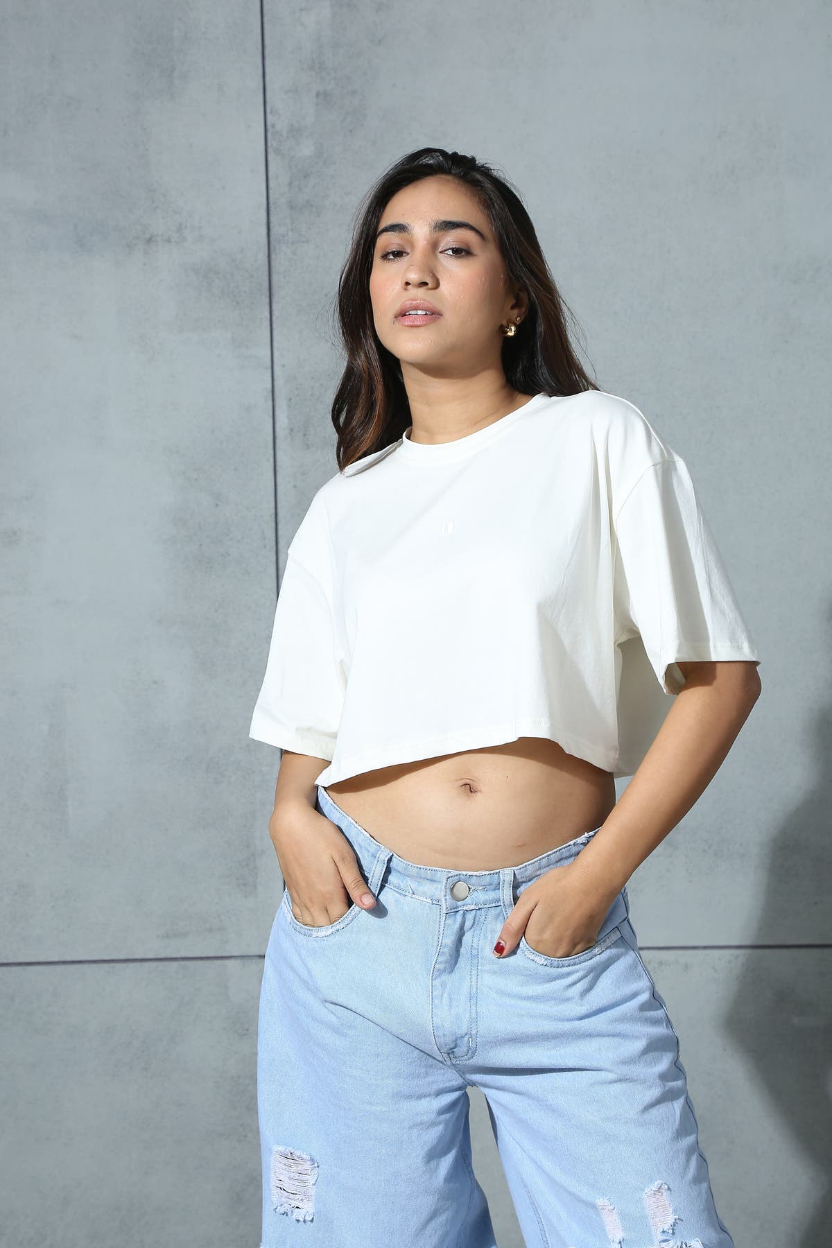 Chapter2Drip Off-White cropped tee