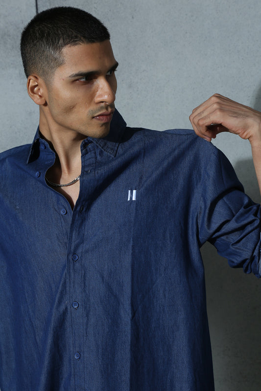 Monday Blues: Dark Sea Shirt & Charcoal Washed T-shirt- Pack of 2