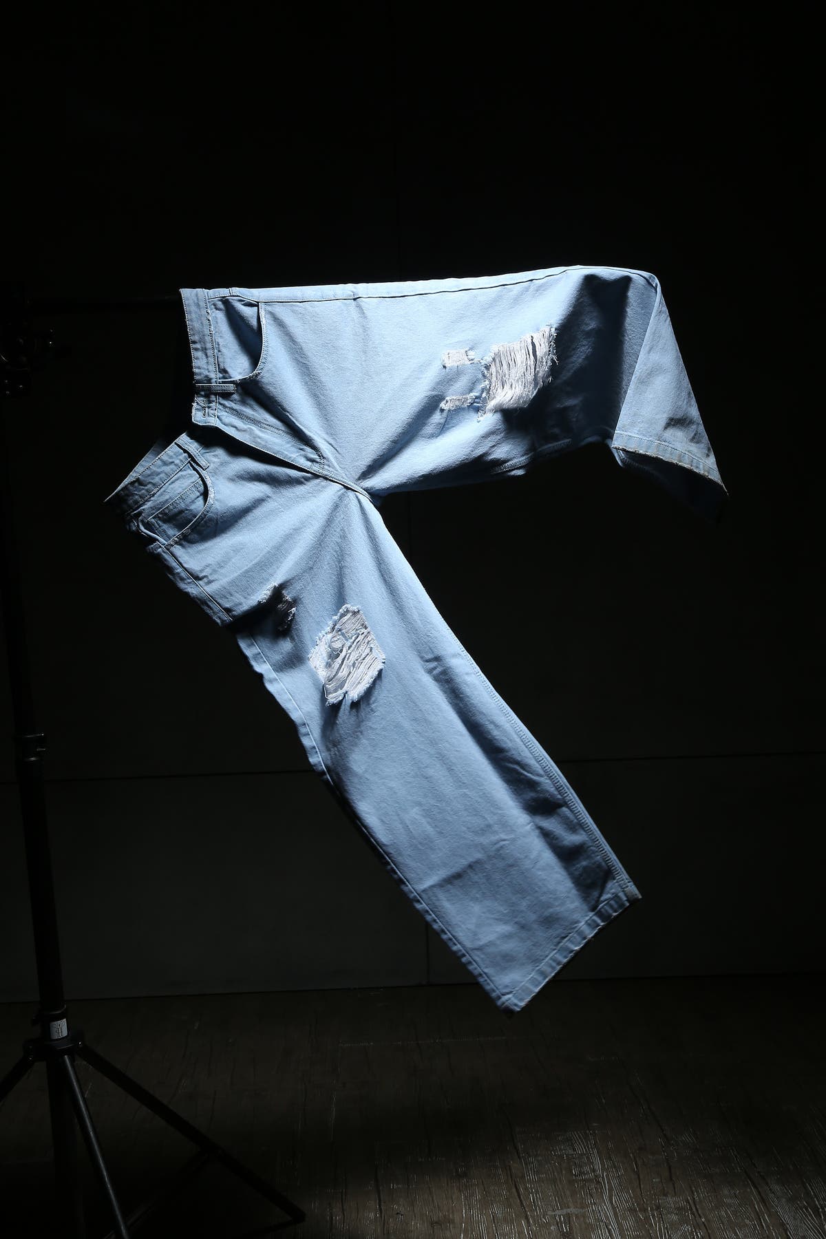 Chapter2Drip Distressed Blue baggy denim