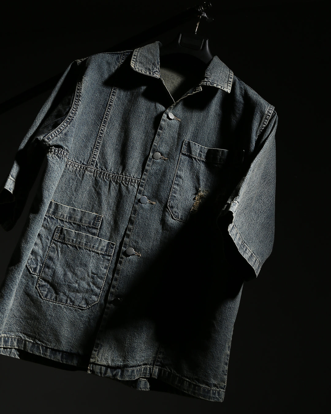 Vintage Wash Oversized Denim Shirt
