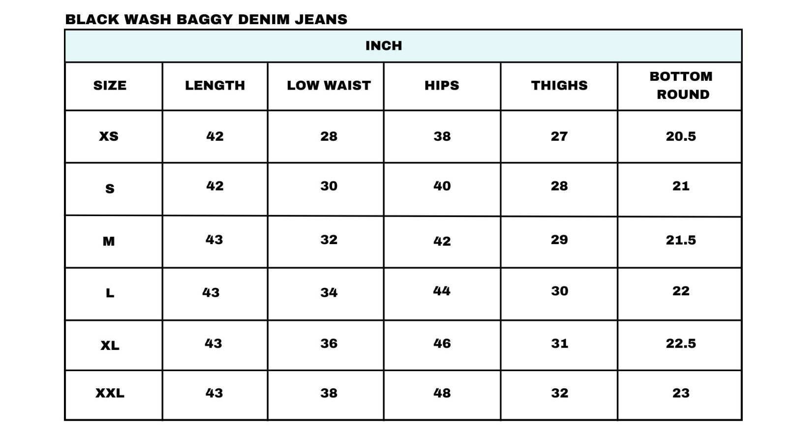 Size chart