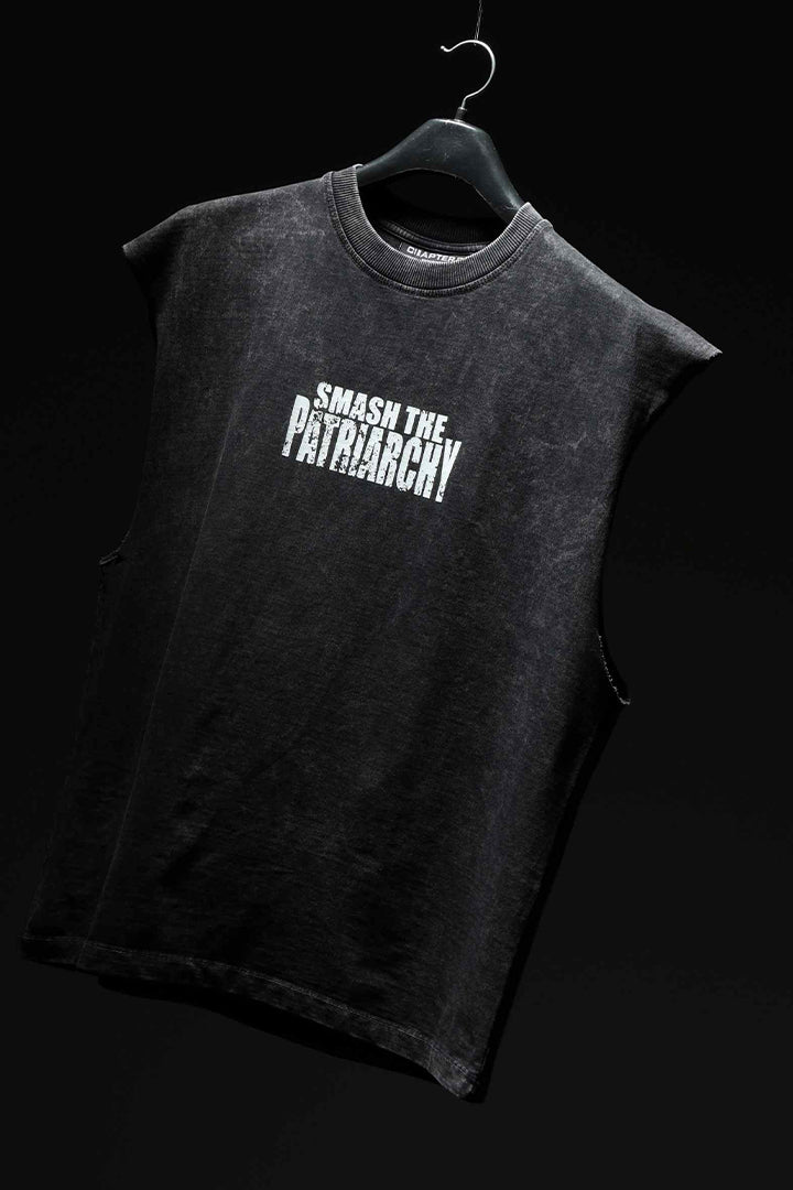 Chapter2Drip Black Washed 'Smash The Patriarchy' vest — view 4