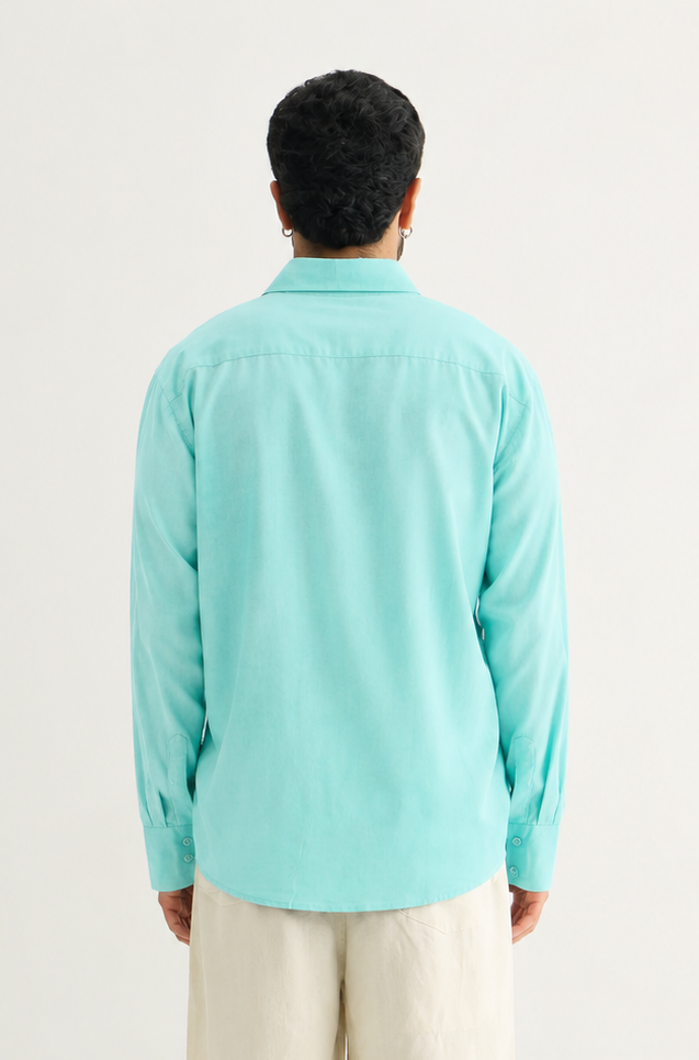 Ocean Blue Linen Shirt